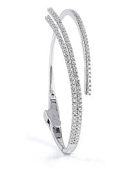 Sterling Silver & Cz Swirl Bangle