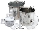 Review Prime Pacific 4001216-607 / Prime Pacific 12 Quart and 16 Quart Stainless Steel Stock Pots with Glass Lids includes Bonus Multi Purpose Plastic Food Processor/Salsa Maker