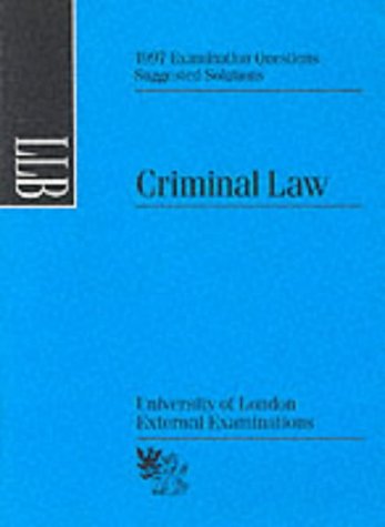 Criminal Law: Single Paper 1997 (Suggested solutions)