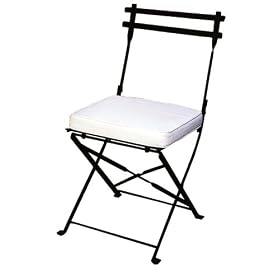 PTC Home and Garden Folding Dining Chair with Cushion, Pewter