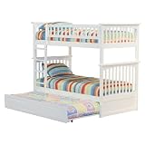 ColumbiaTwin/Twin Bunk Bed with Trundle Bed- White