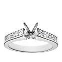 Platinum Channel Set Princess Diamond Engagement Ring Setting (3/4 ct tw, I, I1)