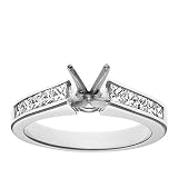 Platinum Channel Set Princess Diamond Engagement Ring Setting (3/4 ct tw, I, I1)