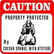 CAUTION: COCKER SPANIEL dog pet family sign
