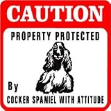 CAUTION: COCKER SPANIEL dog pet family sign