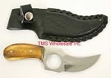 NEW HUNTING KNIFE BONE HANDLE FIXED BLADE KNIVES SHEATH