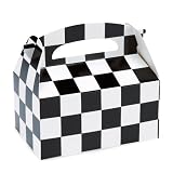 Black and White Check Empty Favor Boxes (4) Party Supplies