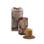 Embossed Pillar Holder - Brown (3.5 x 7)
