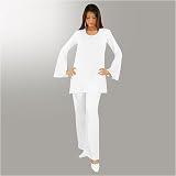 Flared Sleeve Top And Pant Set In White (Petite, Tall & Misses Sizes XS-3X)