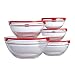 Premier Housewares Glass Storage Bowls with Red Lids, Set of 5