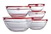 from Premier Premier Housewares Glass Storage Bowls with Red Lids, Set of 5 Model 1209720
