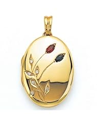 Victor Mayer 18K Gold Diamond Locket With Sapphire and Ruby 18K Yellow Gold
