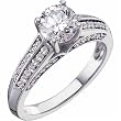 14Kt. White Gold Diamond Engagement Ring (Center stone is not included)