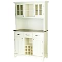 Buffet with 2-Door Hutch - White/ Stainless Steel