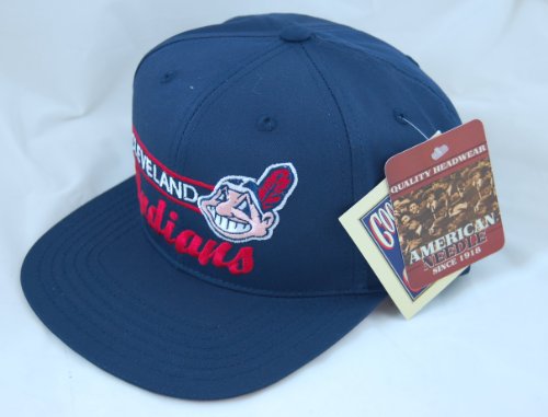 Cleveland Indians Solid Color Flat-Billed Snapback Cap by American Needle