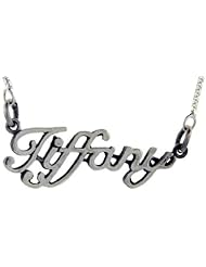 Sterling Silver TIFFANY Name Necklace 3/8 inch, 17 inches long