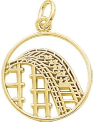 Rembrandt Charms Roller Coaster Charm, 10K Yellow Gold