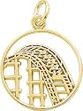 Roller Coaster Charm, Gold Plated Silver