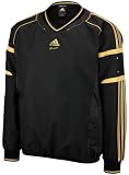 (アディダス ベース ボール)adidas BASE BALL Professional Vネック ウィンドジャケット ロングスリーブ CU765 O35845 ブラック×ライトオールドゴールド XO