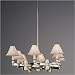 David Easton Uppark Chandelier in Polished Nickel with Off-white Linen Empire Shades