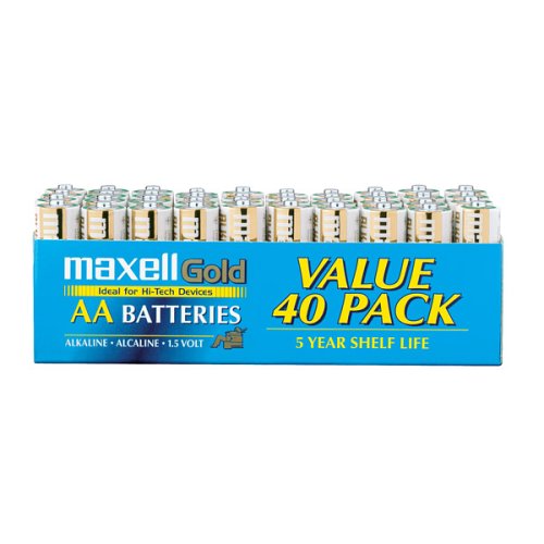 Maxell AA Alkaline Batteries Value Pack - 40 Pack