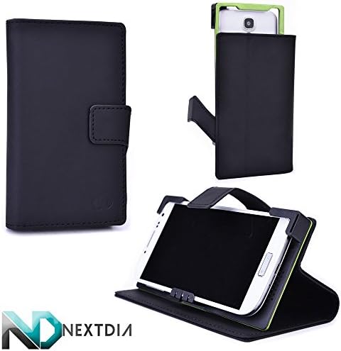 Universal Smartphone Case, Oppo Find 7 FHD (FullHD) , Black Tar with Kickstand Option + ND Cable Tie