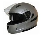 HCI Silver Full Face Modular Motorcycle Helmet. 89-812