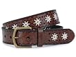 Snap on Flower Embossing Vintage Leather Belt
