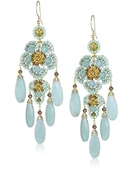 Miguel Ases Amazonite 5-Stone Chandelier Drop Earrings