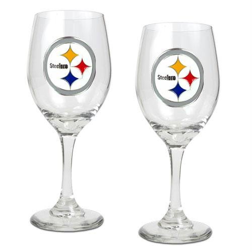 NFL Pittsburgh Steelers 14-Ounce Wine Glass (Set of Two)