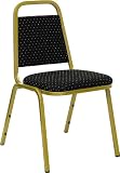 Hercules™ Black Patterned Fabric Banquet Stack Chair [RT-BHF2-ALLGOLD-SH25-GG]