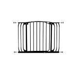 Bindaboo Pet Gates - Swing closed hallway pet gate fits openings 38 to 42.5, black.
