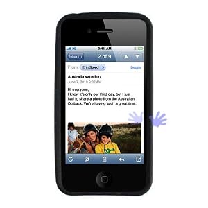 Apple iPhone 4 4G (Newest Model!) Silicone Skin Case (Black)