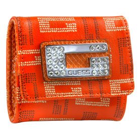 Buy Ladies Naomi Orange Logo Print Coin Holder Wallet: Orange Logo Print Coint Holder by GUESS