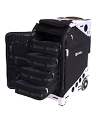 Zuca Pro Artist Case (Black), Black Insert Bag on Silver Frame Outfit, with 5 Clear Vinyl Utility Pouches and Matching Travel Cover (Black)