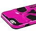 Asmyna Solid Skullcap Hybrid Protector Cover for iPhone 6 - Retail Packaging - Metallic Hot Pink/Black