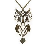 Bronze Tone Long Fashion Necklace w/ Owl Pendant