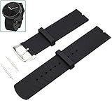 RAYSUN Replacement Black Anti-slip Silicone Watch Band for Motorala Moto 360 Smart Watch - 22mm Width (Silicone Black)