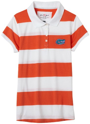Garb NCAA Florida Gators Betty Youth Striped Polo Shirt (Medium, Orange)