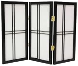 Small - 2ft. Double Cross Desktop Japanese Mini Shoji Screen Room Divider - 4 Sizes, 6 Colors