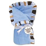 Trend Lab Receiving Blanket in Blue Velour with... by Trend Lab