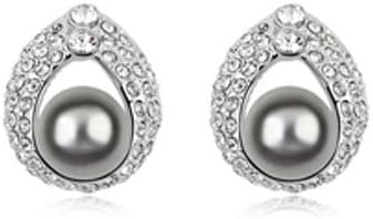 Rarelove Swarovski Elements Crystal Black Crystal Teardrop Stud earrings