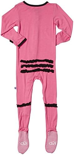 KicKee Pants Ruffle Footie (Toddler/Kid) - Winter Rose/Midnight-4T