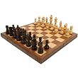 Chess Board Walnut Book Style W/ Staunton Chessmen