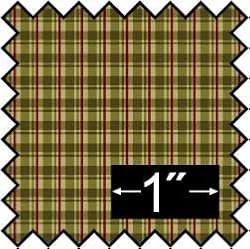 Victorian Plaid Green Silk Fabric for Dollhouse Miniatures