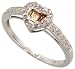 10k White Gold Diamond Heart Ring, w/ 0.16 Carat Baguette & Brilliant Cut Diamonds, 1/4 in. (7mm) wide, size 7.5