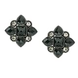 Image of Black Beauties Ornate Medallion Clip Earrings