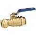 GripWerks P119-8-12 Push-Fit Ball Valve with Drain, 1/4-Turn, Brass, 1/2-Inch