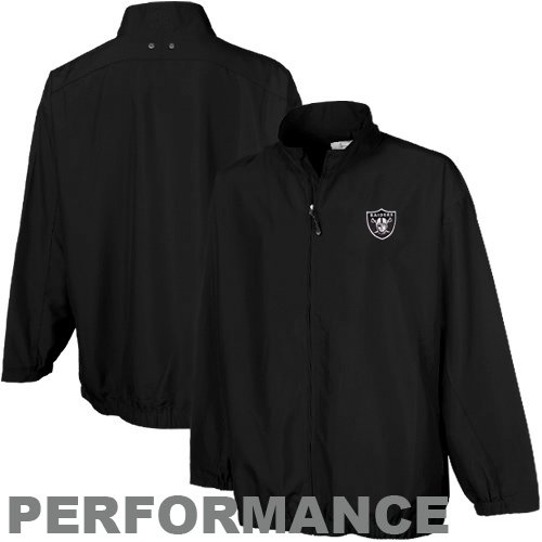 Cutter & Buck Oakland Raiders Black Astute Performance Full Zip Windshirt (X-Large)