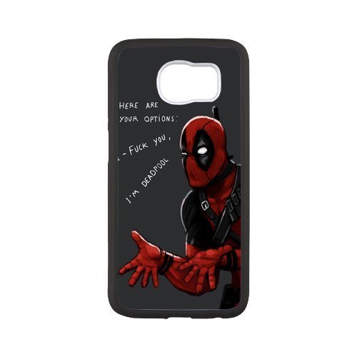 Comic Series, Deadpool Black/White Design TPU Snap On Case For Samsung Galaxy s6 G9200 (Laser Technology)